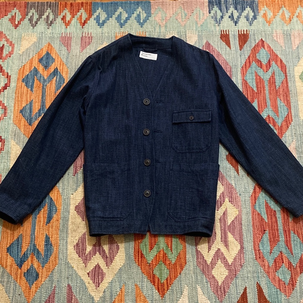 Universal Works Indigo Men’s Blazer with Button Detail Size Medium/Small